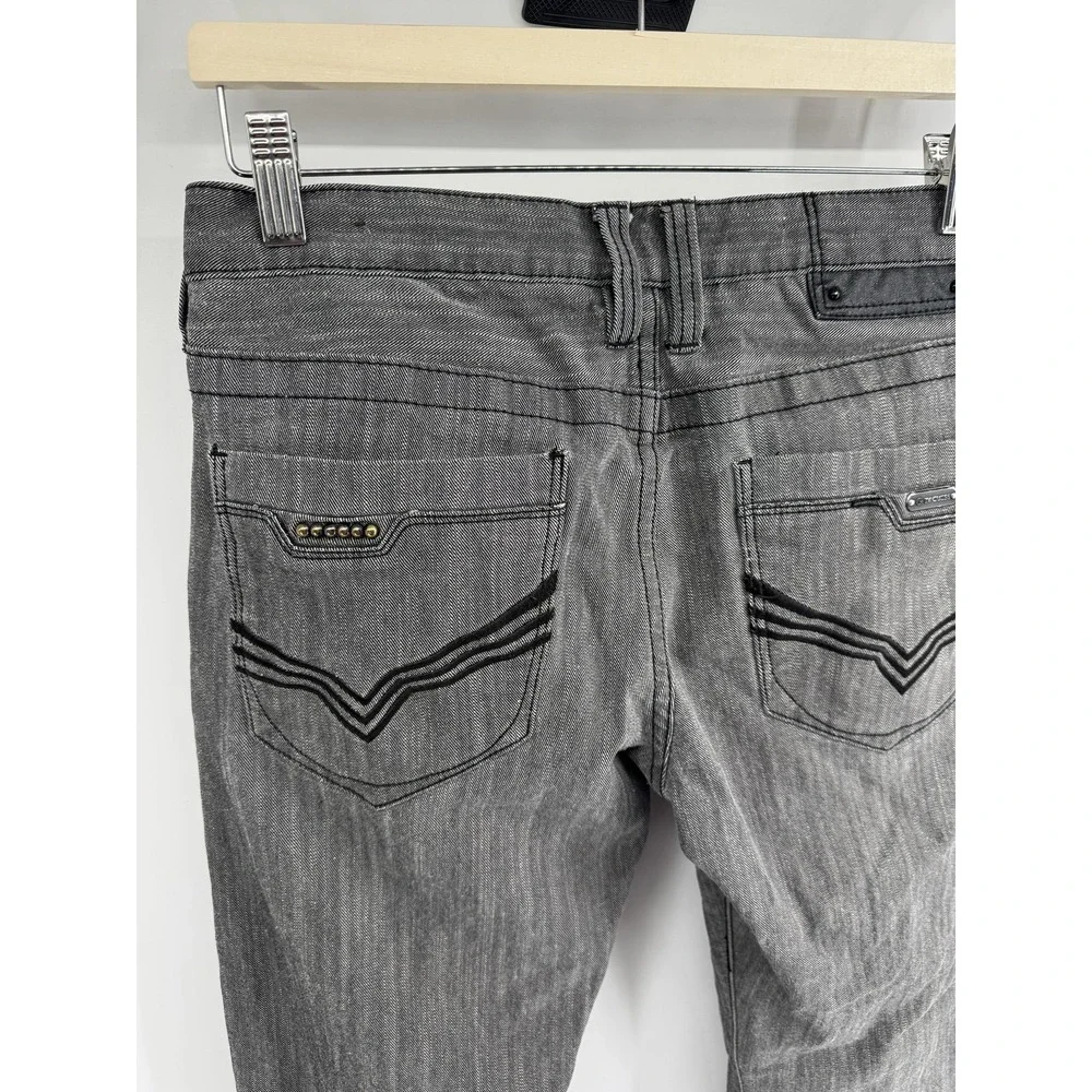 G By Guess‎ Jeans Mens 32 Gray Calm Low Straight Studded Pockets Stretch Denim